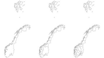 Norway map. Map of Norway in set vector