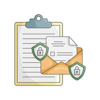 correo, proteccion con archivo ilustración vector