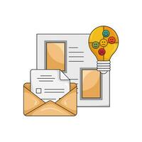 mail, document with idea  illustration vector