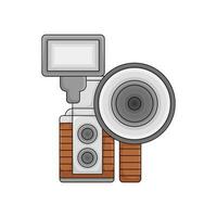 camera photo with flah light  illustration vector