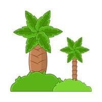 palm tree with grass illustration vector