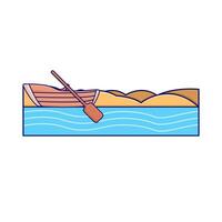 boat in beach illustration vector