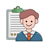 investor with document review illustration vector