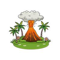 eruption in forest illustration vector