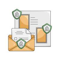 mail, protection with document illustration vector