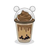 cup ice cream coffee illustration vector