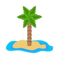 palm tree in beach illustration vector