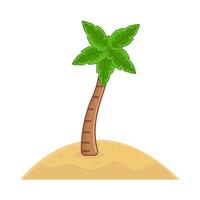 palm tree in sand beach illustration vector