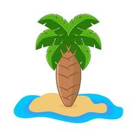 palm tree in beach illustration vector