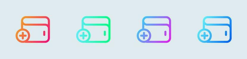 Add wallet line icon in gradient colors. Payment signs vector illustration.