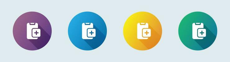 Add device solid icon in flat design style. Phone signs vector illustration.