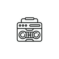 Boombox cassette player line icon isolated on white background vector