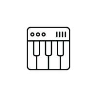 Piano line icon isolated on white background vector