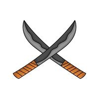 samurai weapon illustration vector