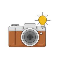 camera photo with lamp illustration vector