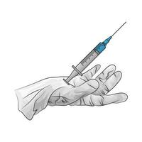 injection in hand illustration vector