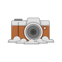 camera photo with cloud illustration vector