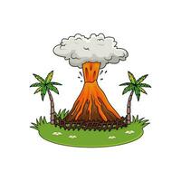 erupción en bosque ilustración vector