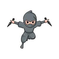 kunai in hand ninja illustration vector