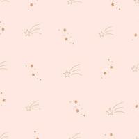 seamless baby pattern with stars in boho colors. Starfall, shooting star vector