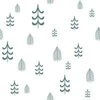 Christmas seamless pattern, with a tree, a pine tree, a festive atmosphere, a magic forest. vector