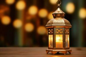 Eid mubarak and ramadan kareem greetings with islamic lantern and mosque. Eid al fitr background. Eid al fitr background of window concept by AI Generated photo