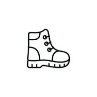 Hiking boot line icon isolated on white background vector