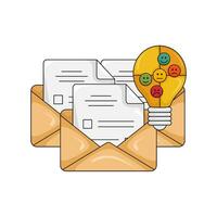 email with idea illustration vector