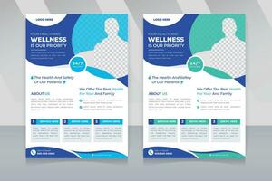 Corporate healthcare leaflet design, medical services care flyer template, Medical Healthy Flyer Design, pharmacy leaflets and brochure template layout for printing vector