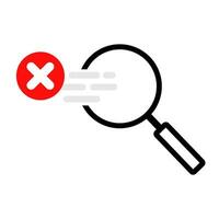Search no result concept icon flat design on white background. vector