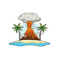 eruption in beach illustration vector