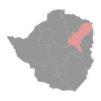 Mashonaland East province map, administrative division of Zimbabwe. Vector illustration.