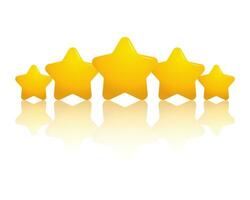 Five star feedback concept. 3D five star quality icon. Icon, vector