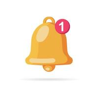 Notification. Reminder with bell icon. Social networks, business or event planning. Web icon, button, vector