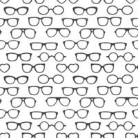 Seamless pattern, silhouettes of vision glasses on a white background. Background, print, vector