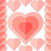 Seamless pattern, transparent pink hearts on a white background. Valentine's day background, textile, vector