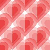 Seamless pattern, transparent pink hearts on a white background. Valentine's day background, textile, vector