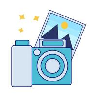 camera photo with picture illustration vector