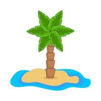 palm tree in beach illustration vector