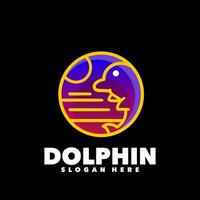 delfín línea degradado logo vector