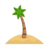 palm tree in sand beach illustration vector