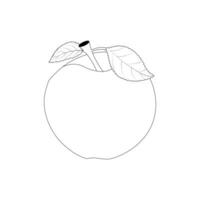 Apple Fruits Coloring Page For Kids vector