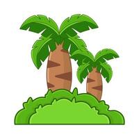 palm tree with grass illustration vector