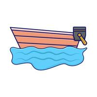 boat in ocean illustration vector