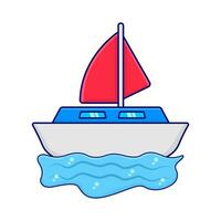 barco en Oceano ilustración vector