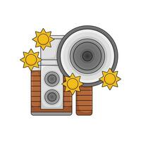 camera photo with brightness illustration vector