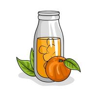 jugo naranja con naranja Fruta ilustración vector