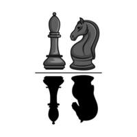 chess bishop with knight illustration vector