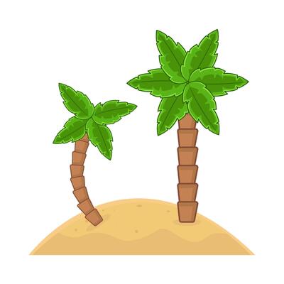 palm tree in sand beach illustration