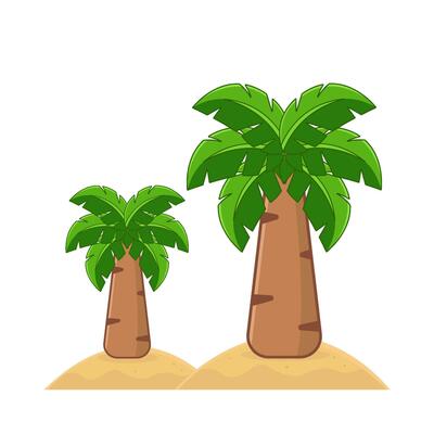palm tree in sand beach illustration